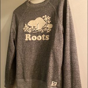 roots salt & pepper crew neck sweater